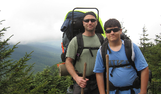 Joshua Trek hikers pictured with their backpacks.